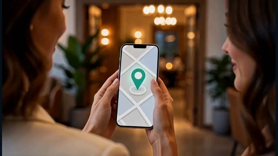 Standort in der App finden – illustrative Filmszene