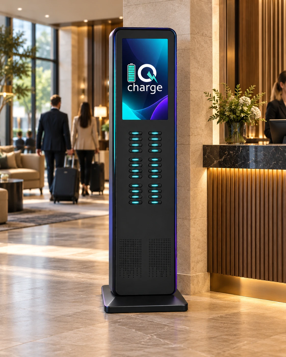 IQ ICON 24 in einer Hotellobby – KI-Visualisierung